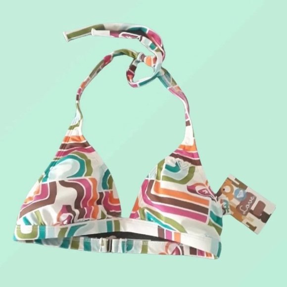 Roxy Love 70's retro halter bikini top - Picture 5 of 7